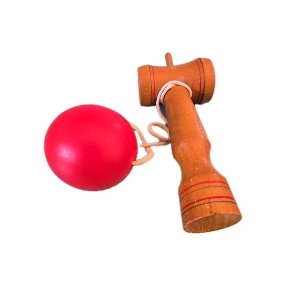 Vintage Kendama Wooden Traditional Japanese Toy, 3 Handles & Spike, Childhood - Picture 1 of 7